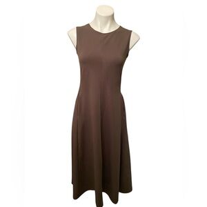 Uniqlo Women’s Olive Green Sleeveless Fit And Flare Midi Dress Size XS